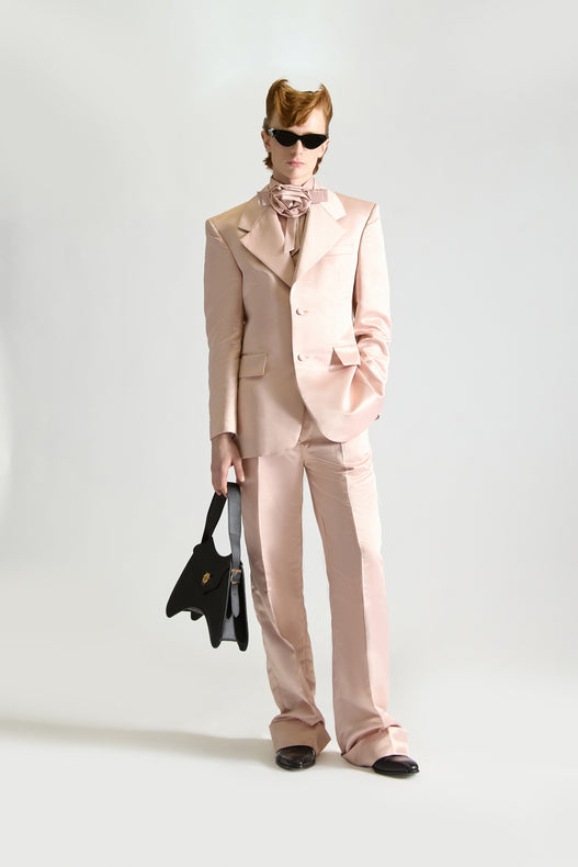 Tailored Single Breasted Satin Suit