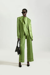 Tailored Single Breasted Satin Suit & Flap Collar Shirt
