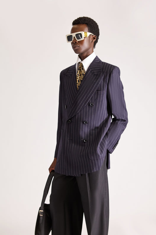 Tailored Doubled Breasted pinstripe Wool Suit