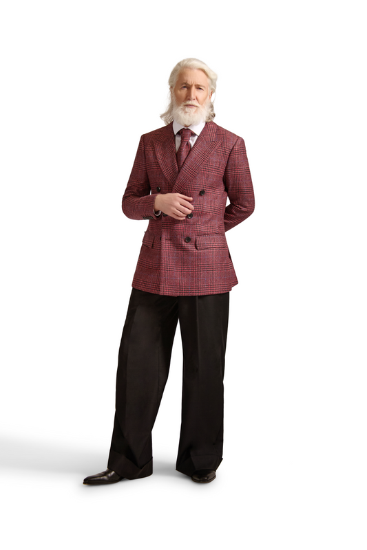 Peak Lapel Double Breasted Wool Blazer