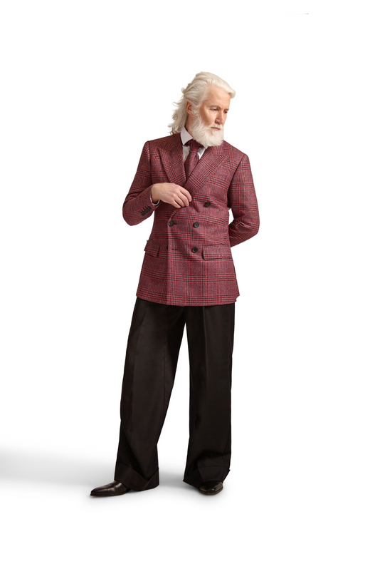 Peak Lapel Double Breasted Wool Blazer