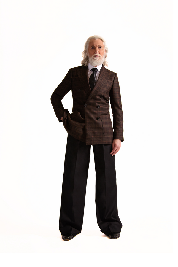 Peak Lapel Double Breasted Check Blazer